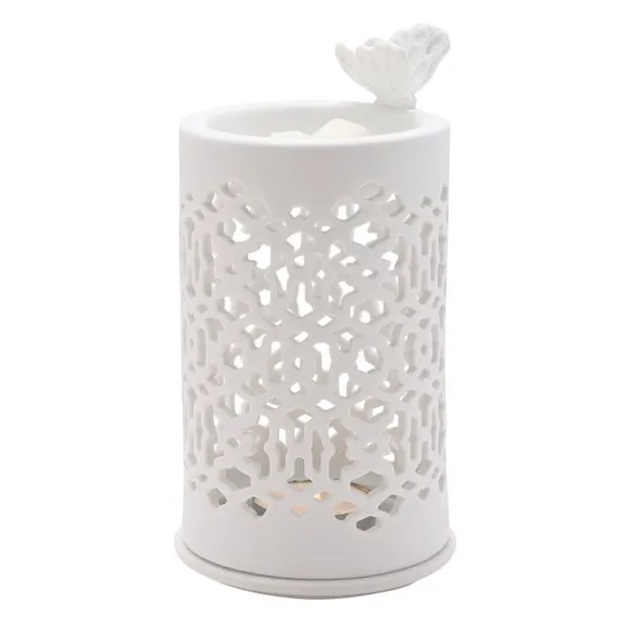 Hestia Butterfly White Ceramic Wax Melt Burner 2