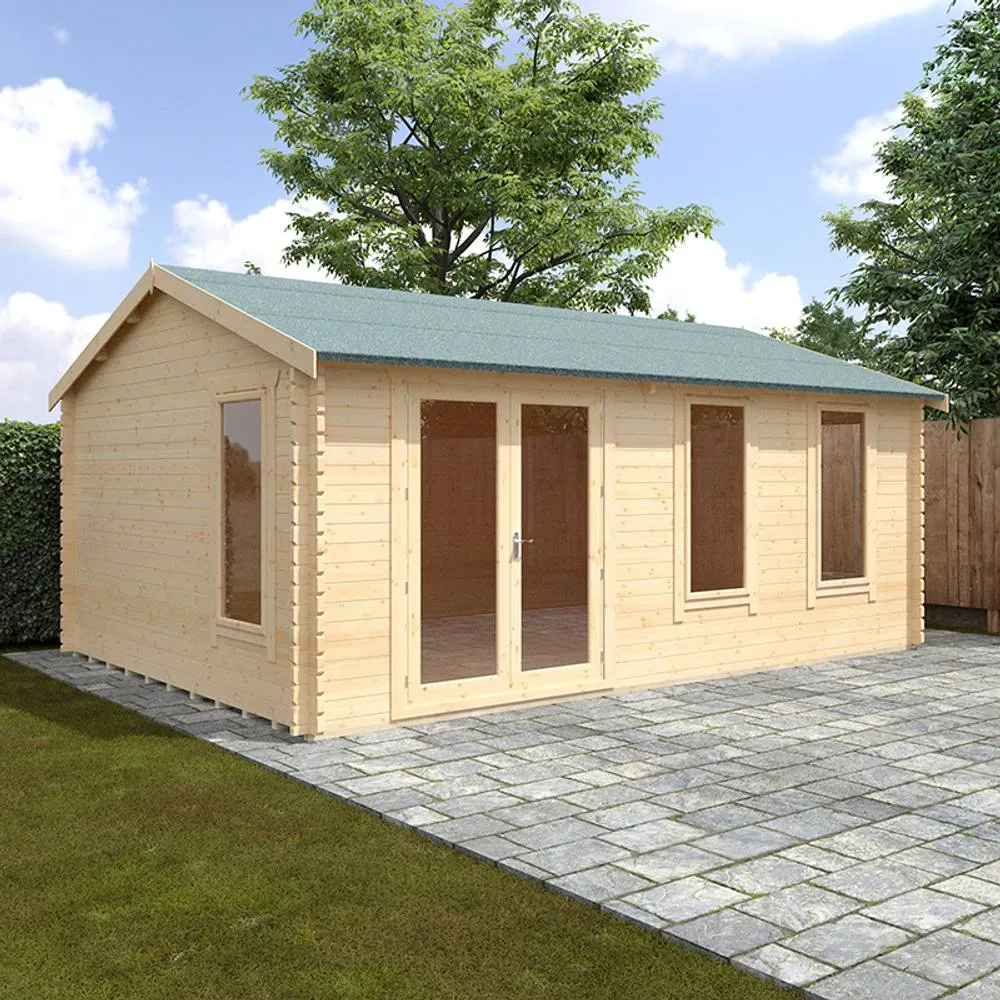 Buttercup Farm 20x14 The Sherborne 44mm Cabin - L595 x W415 x H293.2 cm in Natural 2