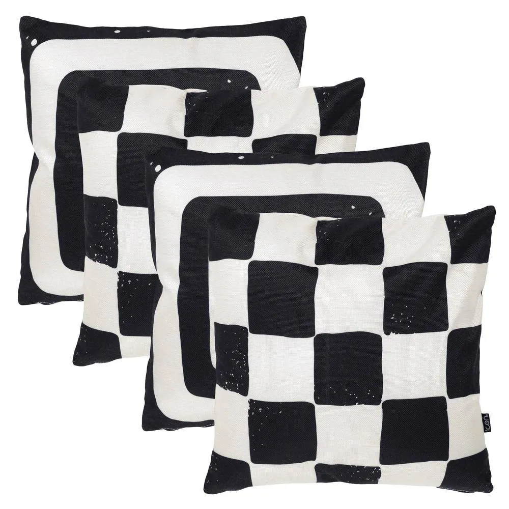 icon 4PK Cushion x2 Checkerboard Mono, x2 Target Mono