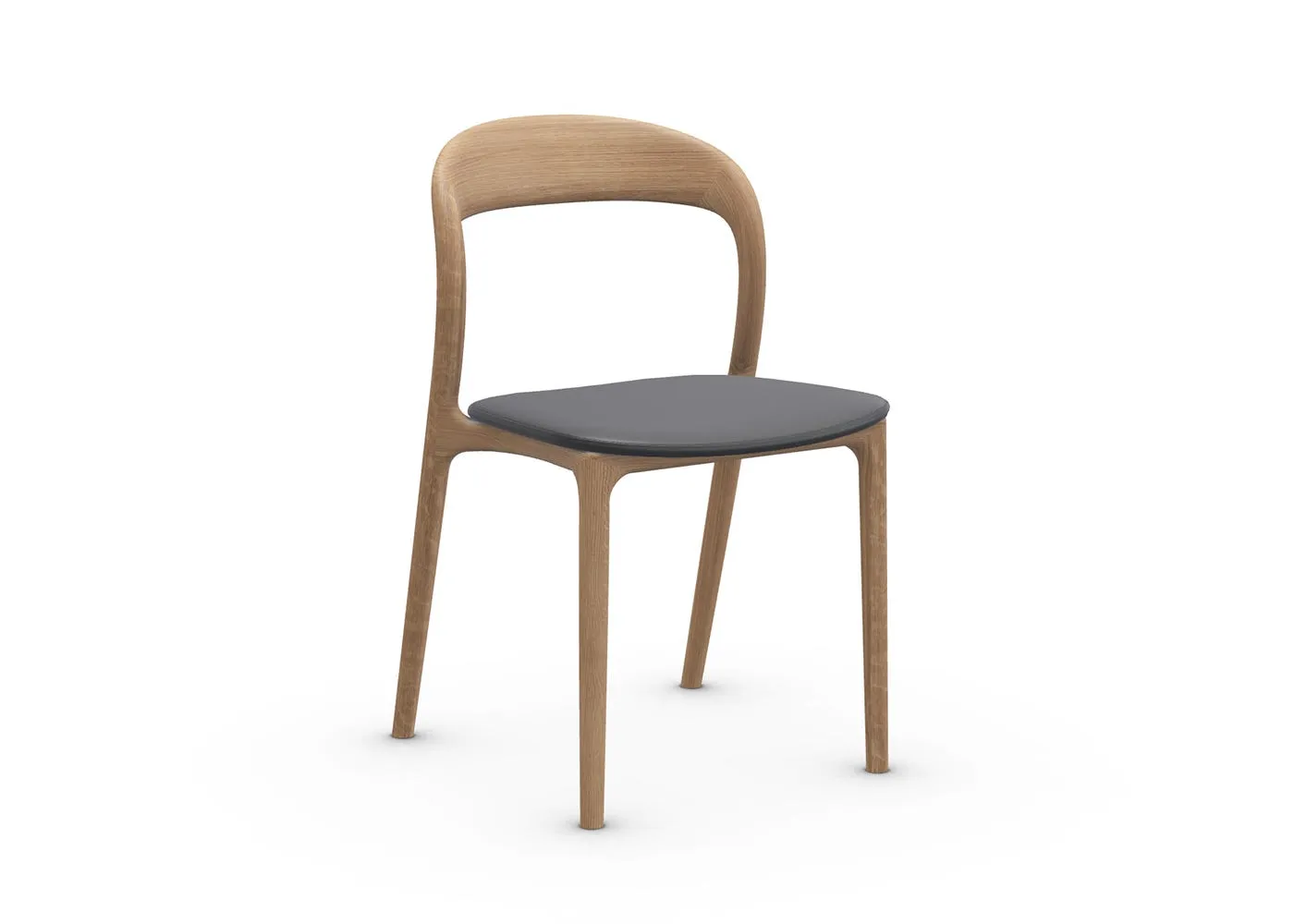 Artisan Neva Light Chair Oak White Oil Zenith Leather Grey 9032