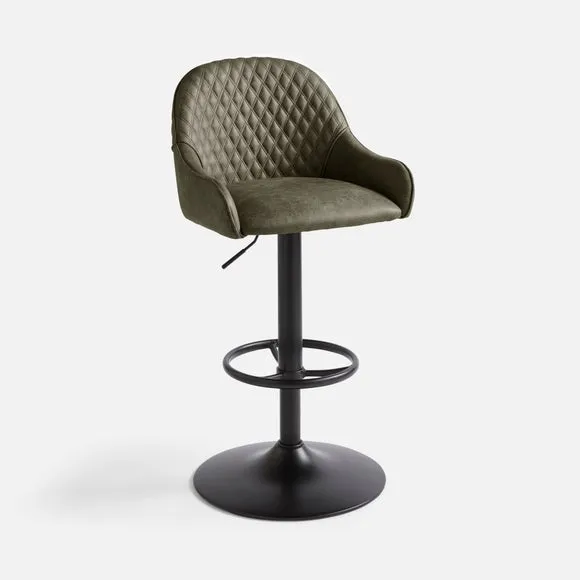 Hudson Height Adjustable Bar Stool, Faux Leather 6
