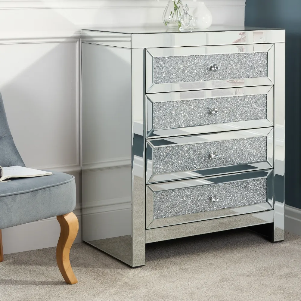 Vienna Mirrored 4 Drawer Chest