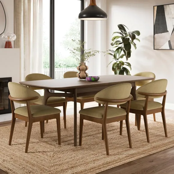 Hugh Dark Stained Dining Chair, Velvet 2