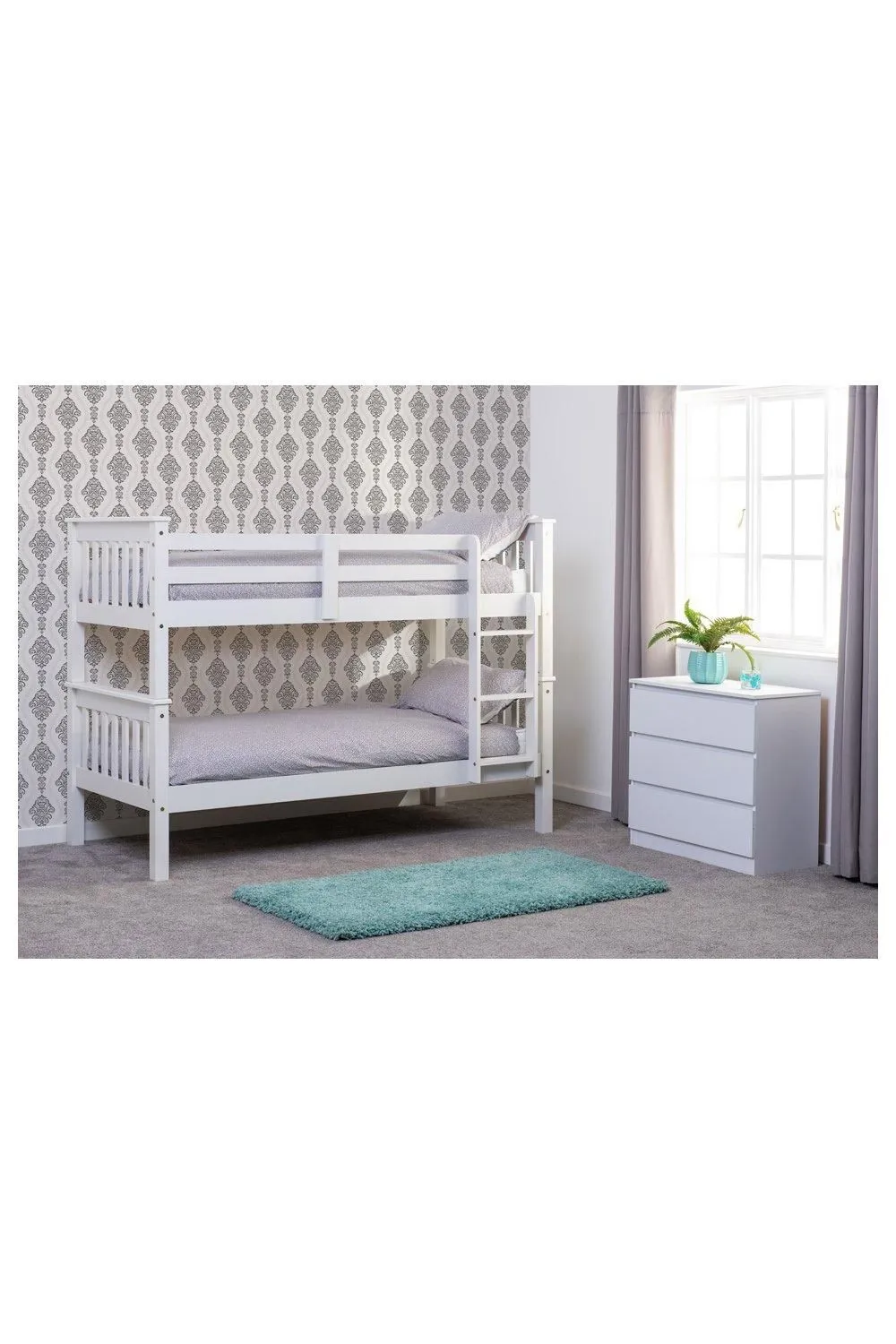 Seconique Neptune 3' Single Bunk Bed in White