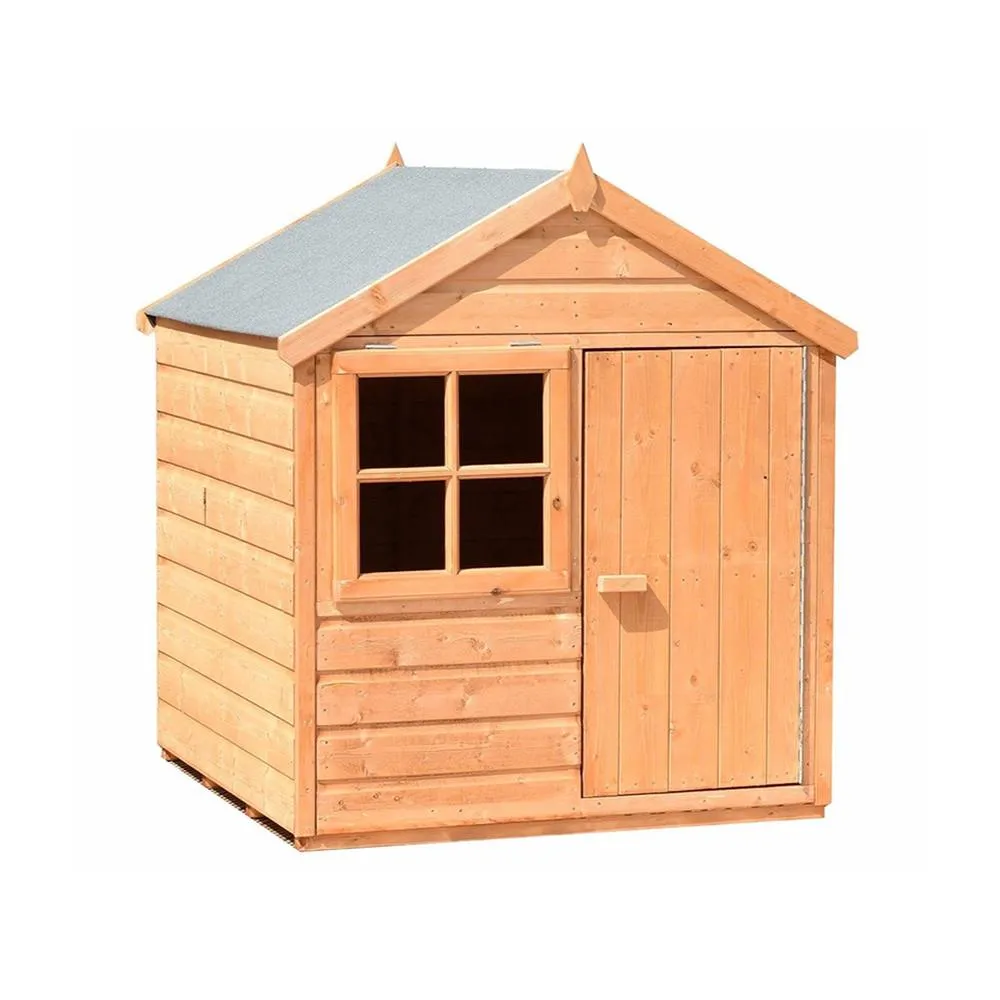 Shires Playhut 4 x 4 Feet Single Door with One Opening Window Playhouse in Light Brown 3