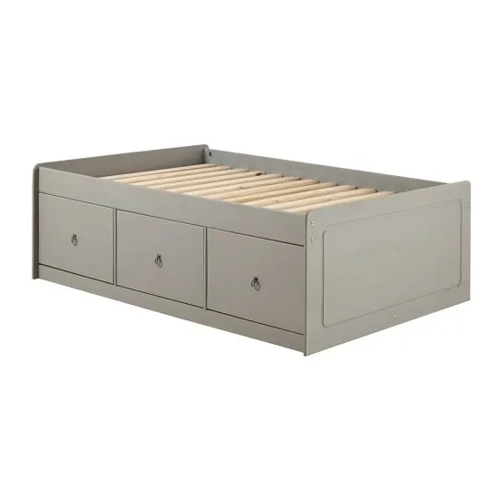 Corina Single Cabin Bed With Grey Washed Wax Finish