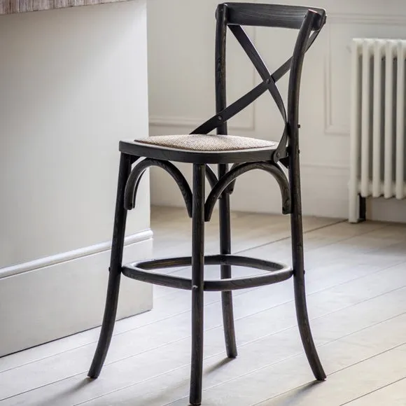 Cannock Set of 2 Bar Stools, Rattan 1