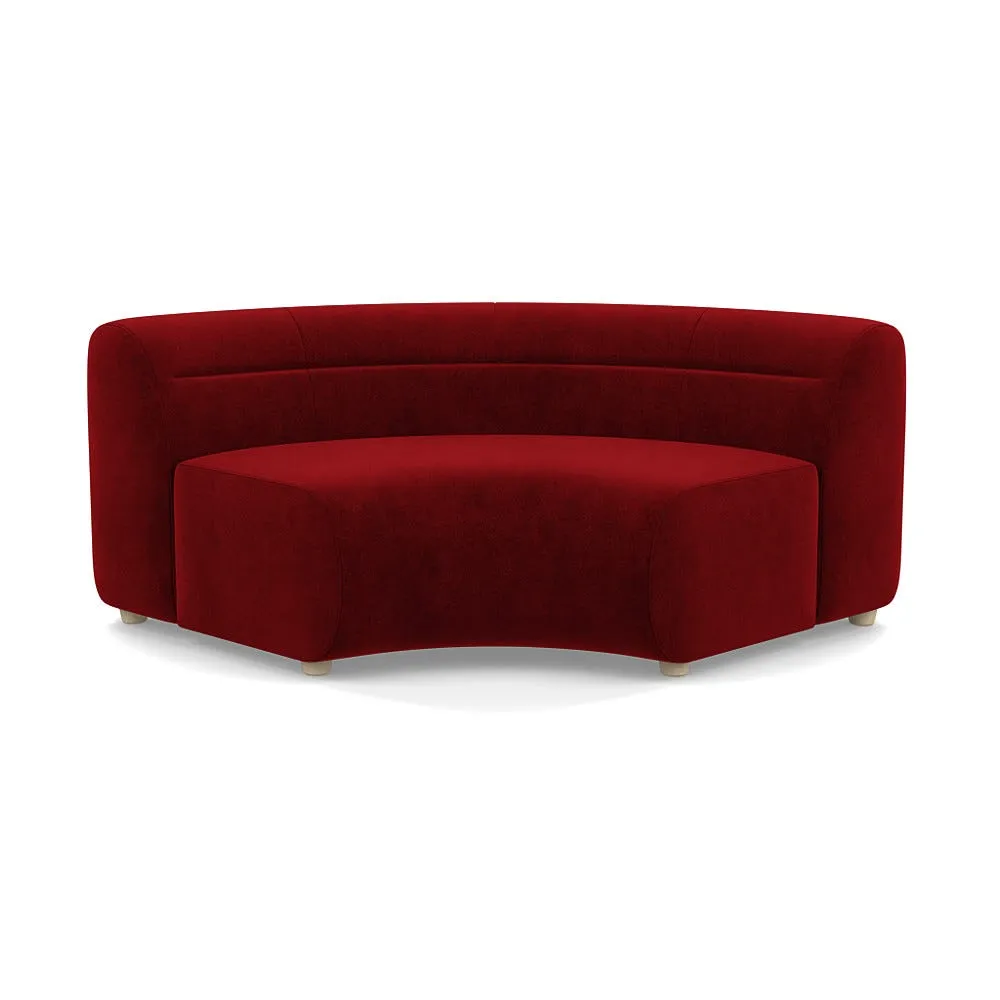 Heal's Lilli Curved Corner Unit Module Smart Luxe Velvet Mulberry Natural Beech Feet 1
