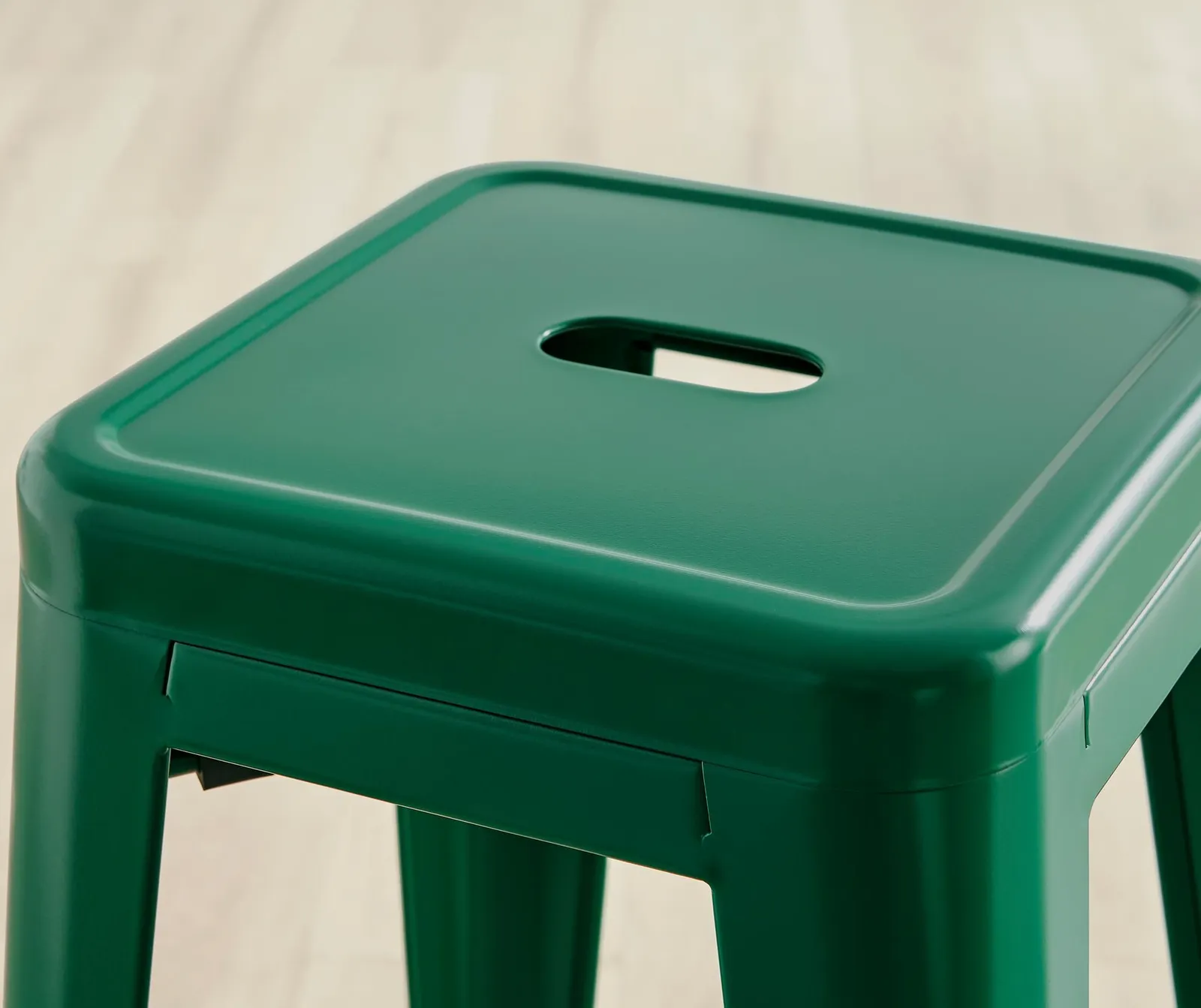 FurnitureboxUK Set of 2 Colton 'Tolix' Style Metal Stackable Retro Industrial Bar Stools in Green 3