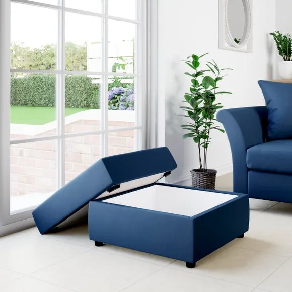 Square Opulent Velvet Storage Footstool 2