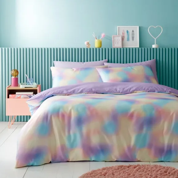 Iridescent Satin Reversible Duvet Cover and Pillowcase Set 1