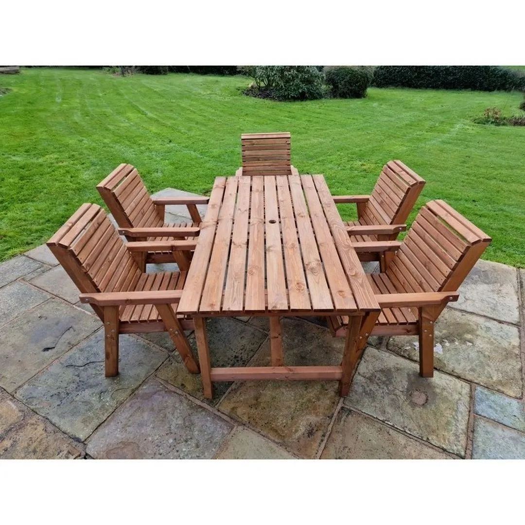 Churnet Valley Garden Furniture Ltd Valley 5 Seat Set 5XC Table - Timber - Minimal Assembly Required in Brown 3