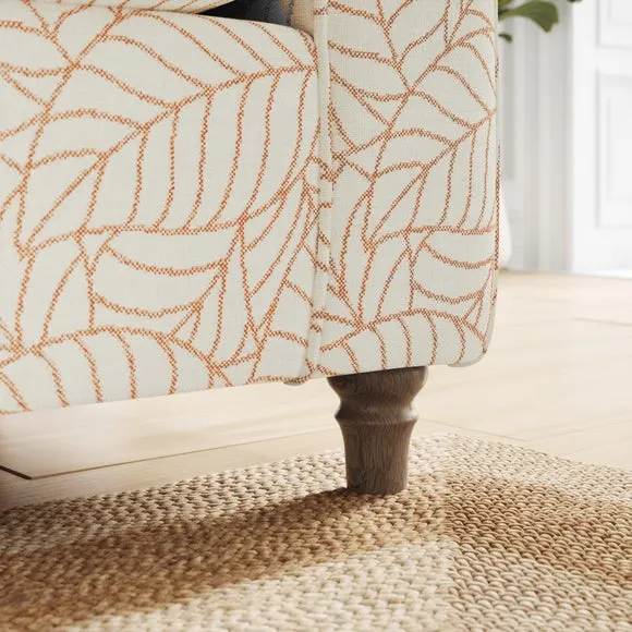 Flori Woven Leaf Fabric Armchair 4