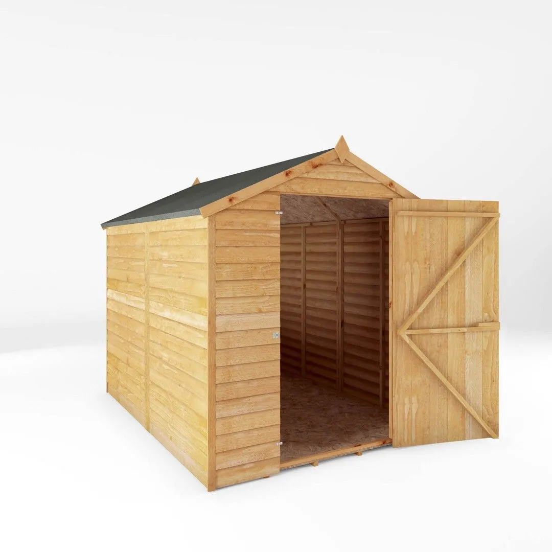 Mercia Single Door Overlap Apex Windowless Shed - L240.4 x W190.5 x H198.6 cm in Brown 2