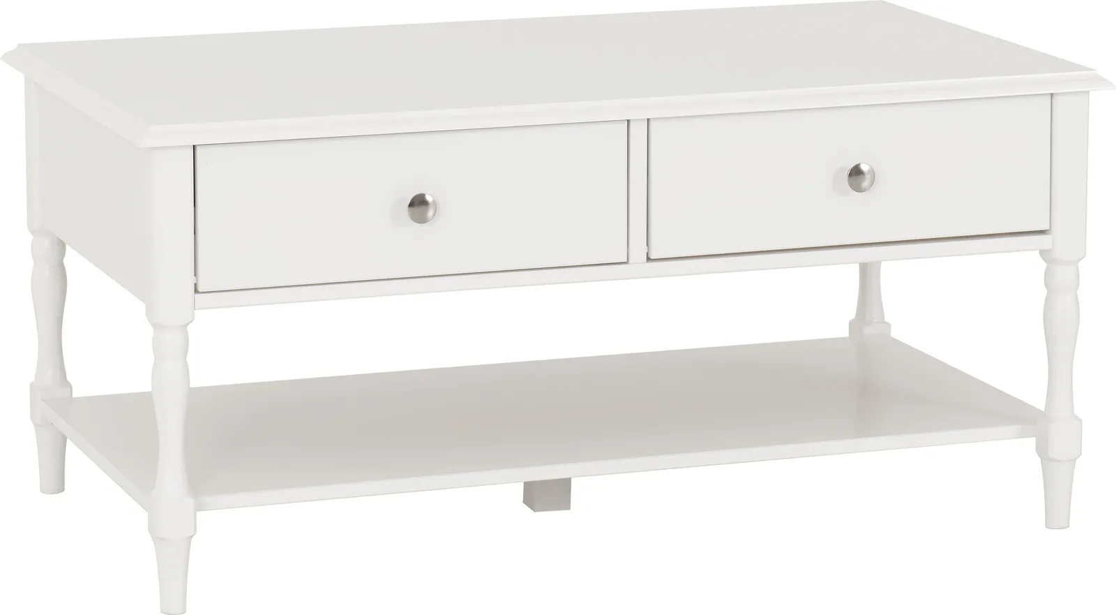 Seconique Stratford 2 Drawer Coffee Table in White 2