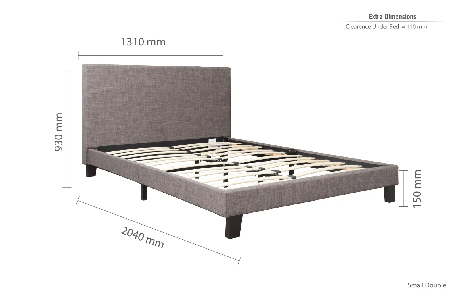 Birlea Berlin Fabric Bed in Grey 6
