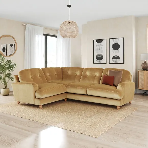 Martha Vintage Velvet Full Corner Sofa 1