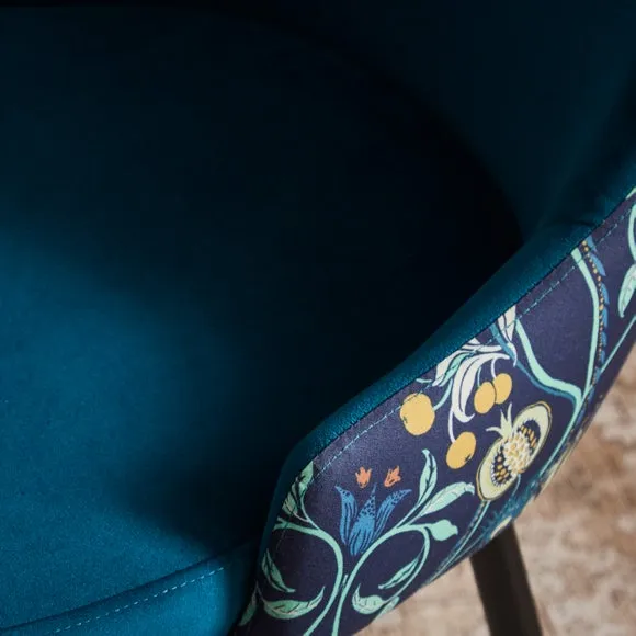 Ariana Set of 2 Dining Chairs, Havisham Print Velvet 4