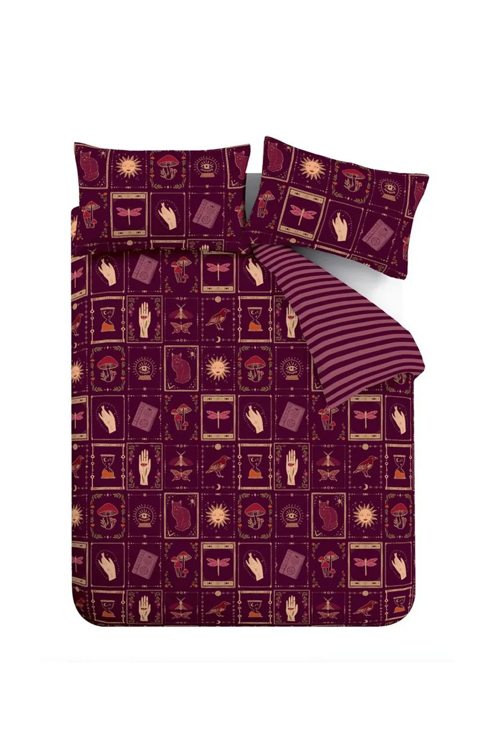 Catherine Lansfield Enchanted Witchcraft Reversible Halloween Duvet Cover Set in Plum 5