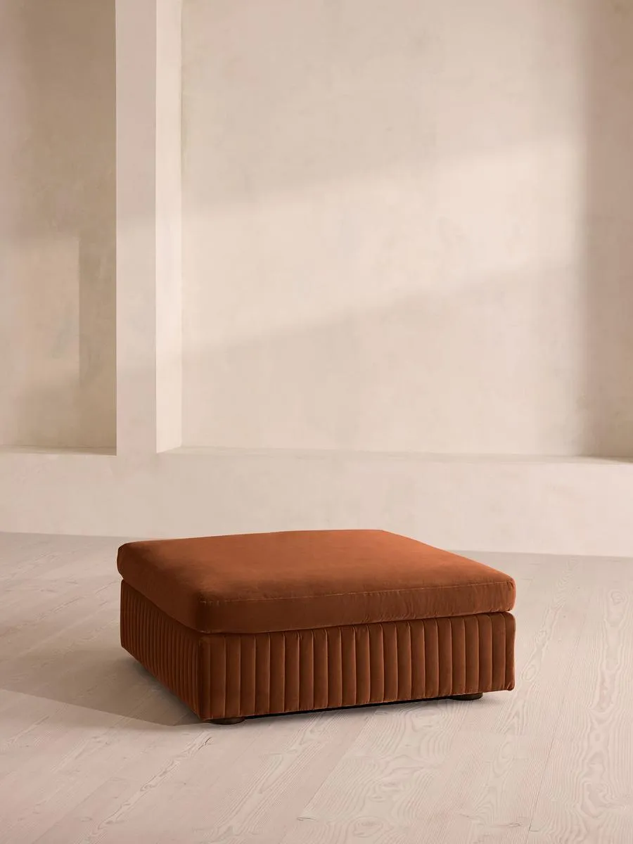 Oona Ottoman, Velvet, Cinnamon