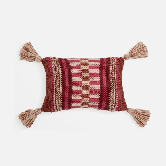 Knitted Tassel Rectangle Cushion 3