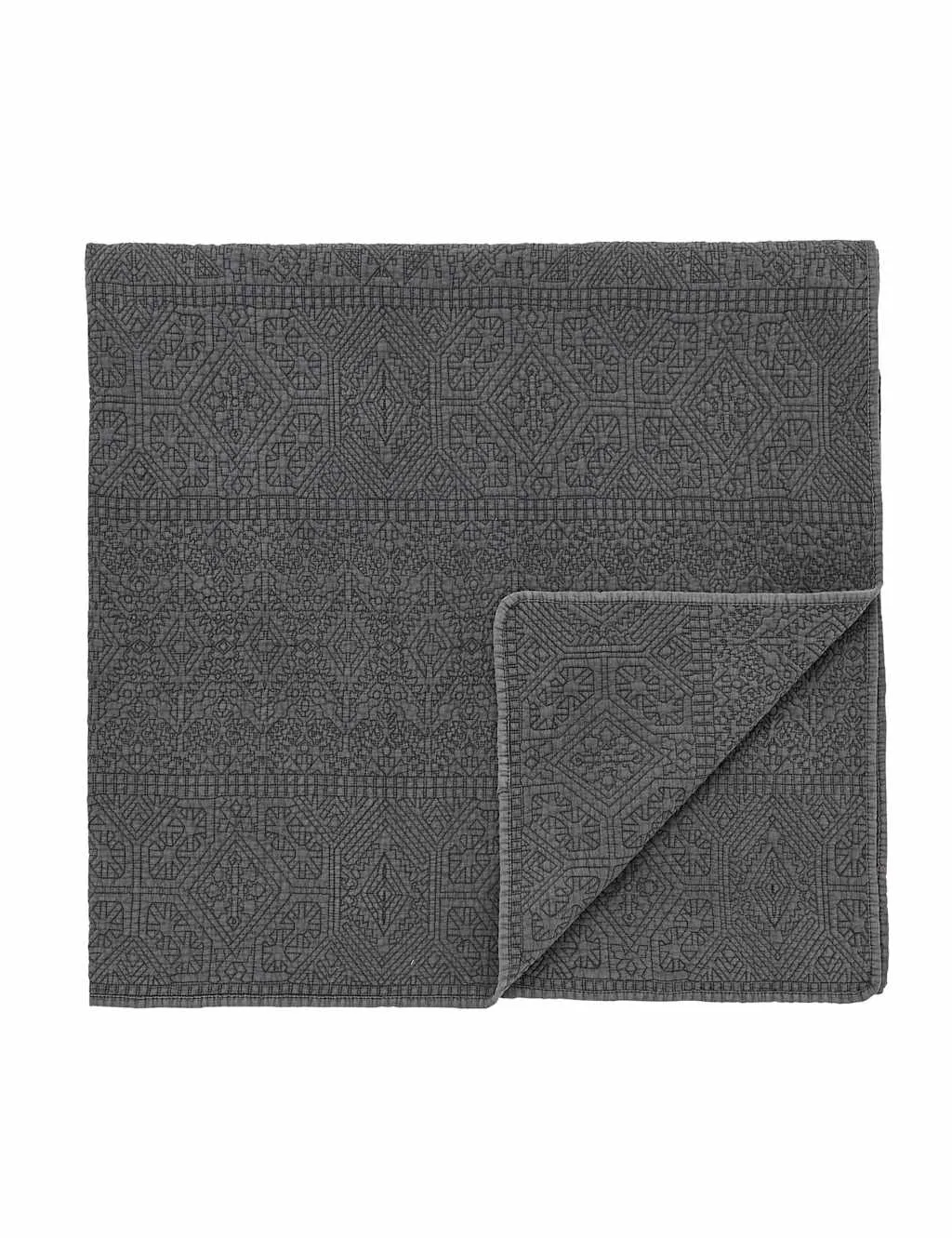 Bedeck of Belfast Pure Cotton Florence Quilted Throw Grey