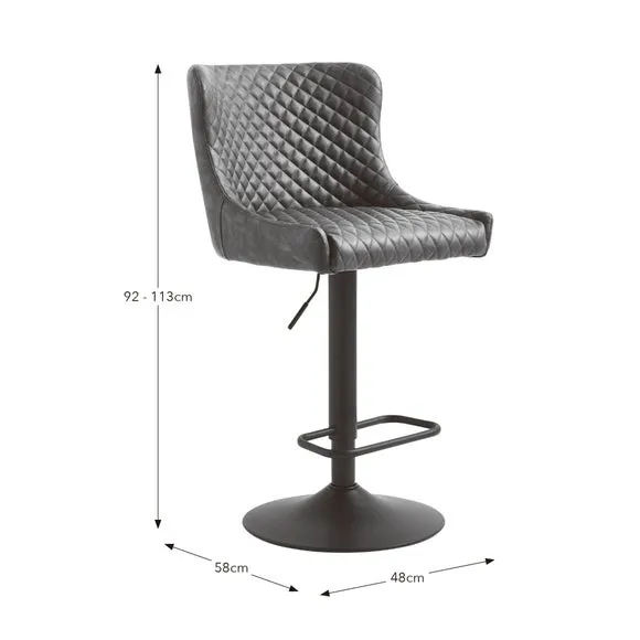 Montreal Height Adjustable Barstool, Faux Leather 6