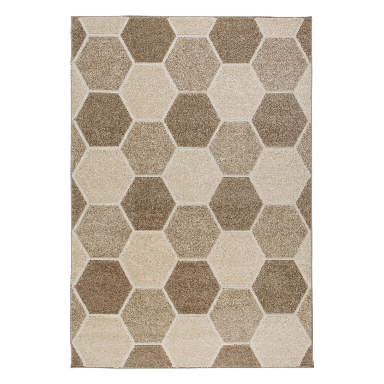 Visiona Aspect Hive Geometric Rug Brown and Grey
