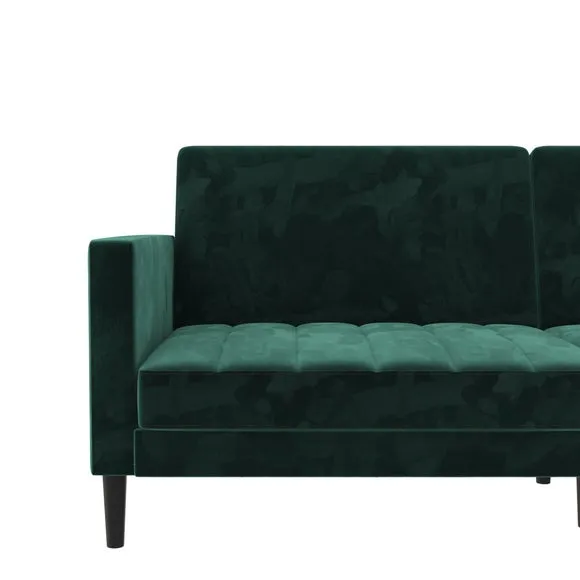 Liam Velvet Clic Clac Green Double Sofa Bed 5