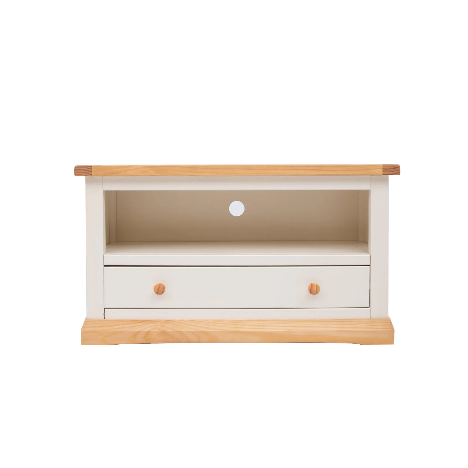 Cabinet Bits Trevi Off-White 1 Drawer TV Cabinet Wood Knob