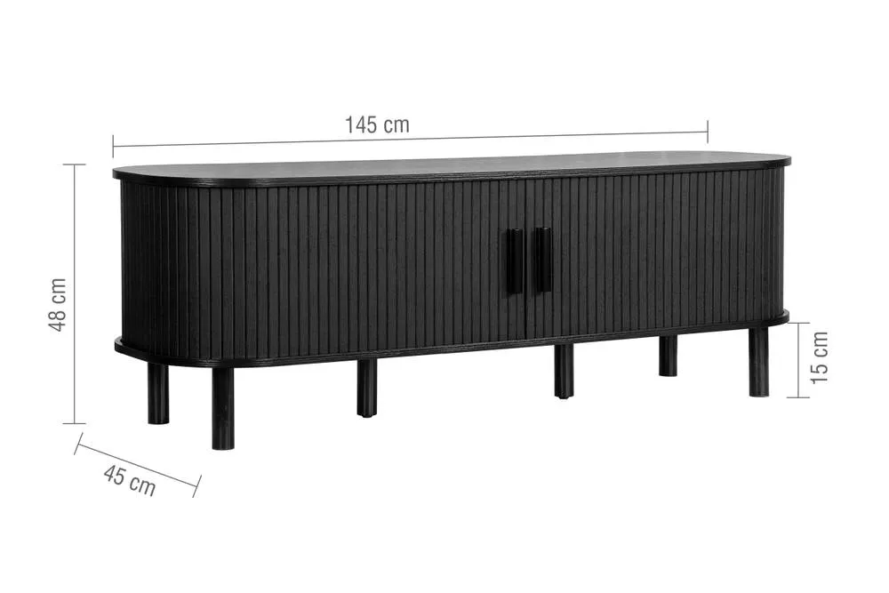 Birlea Axel Fluted TV Unit in Black 5