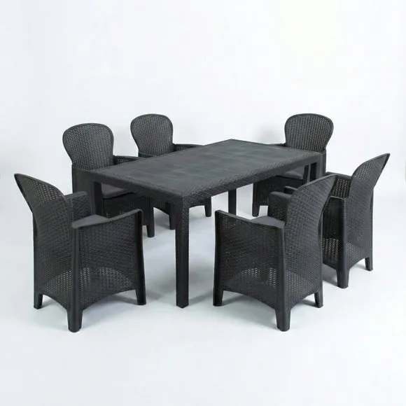 Trabella Salerno 6 Seater Dining Set with Sicily Chairs 2