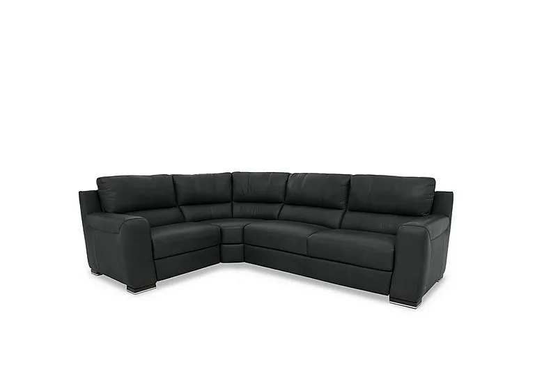 Viali Leather Left Hand Facing Corner Sofa