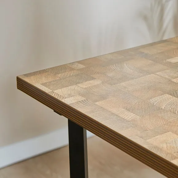 Brayden 4 Seater Rectanglular Dining Table, Parquet Effect Light Wood 2