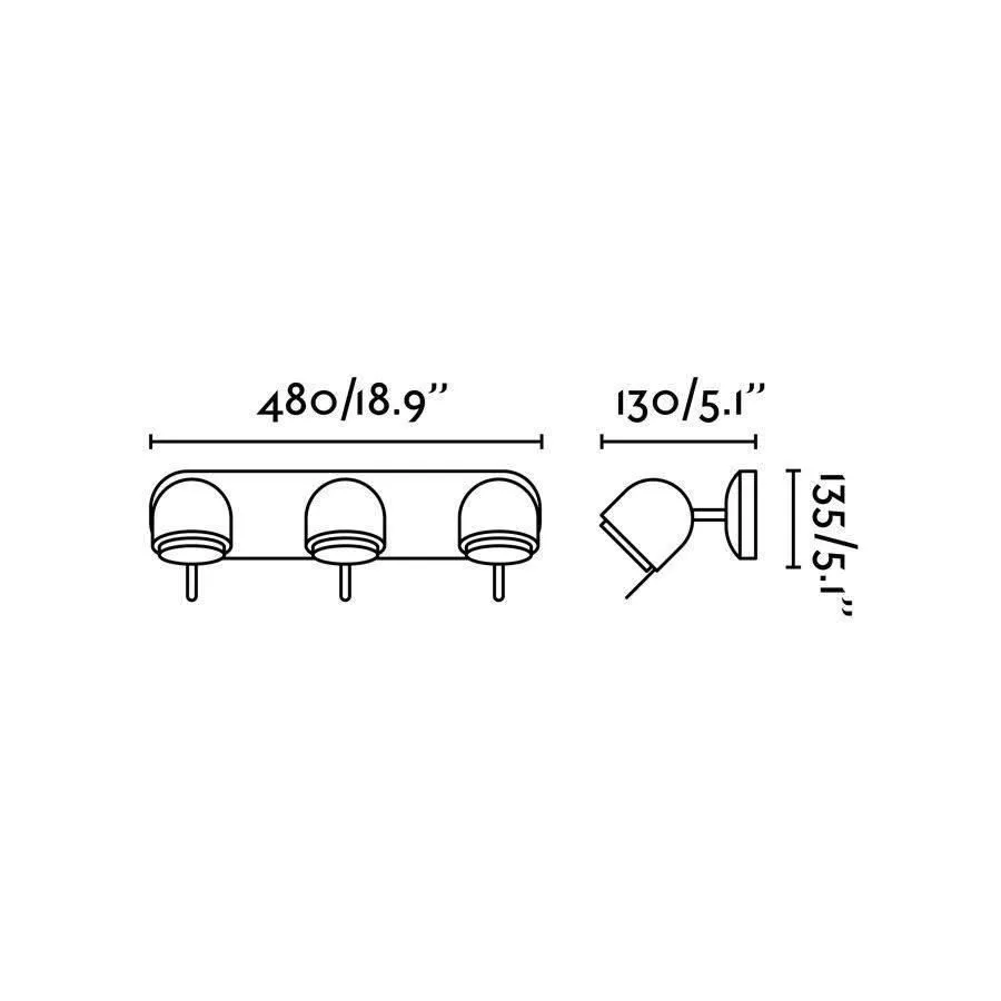 Netlighting Stone 3 Light Indoor Adjustable Wall Spotlight Grey GU10 2