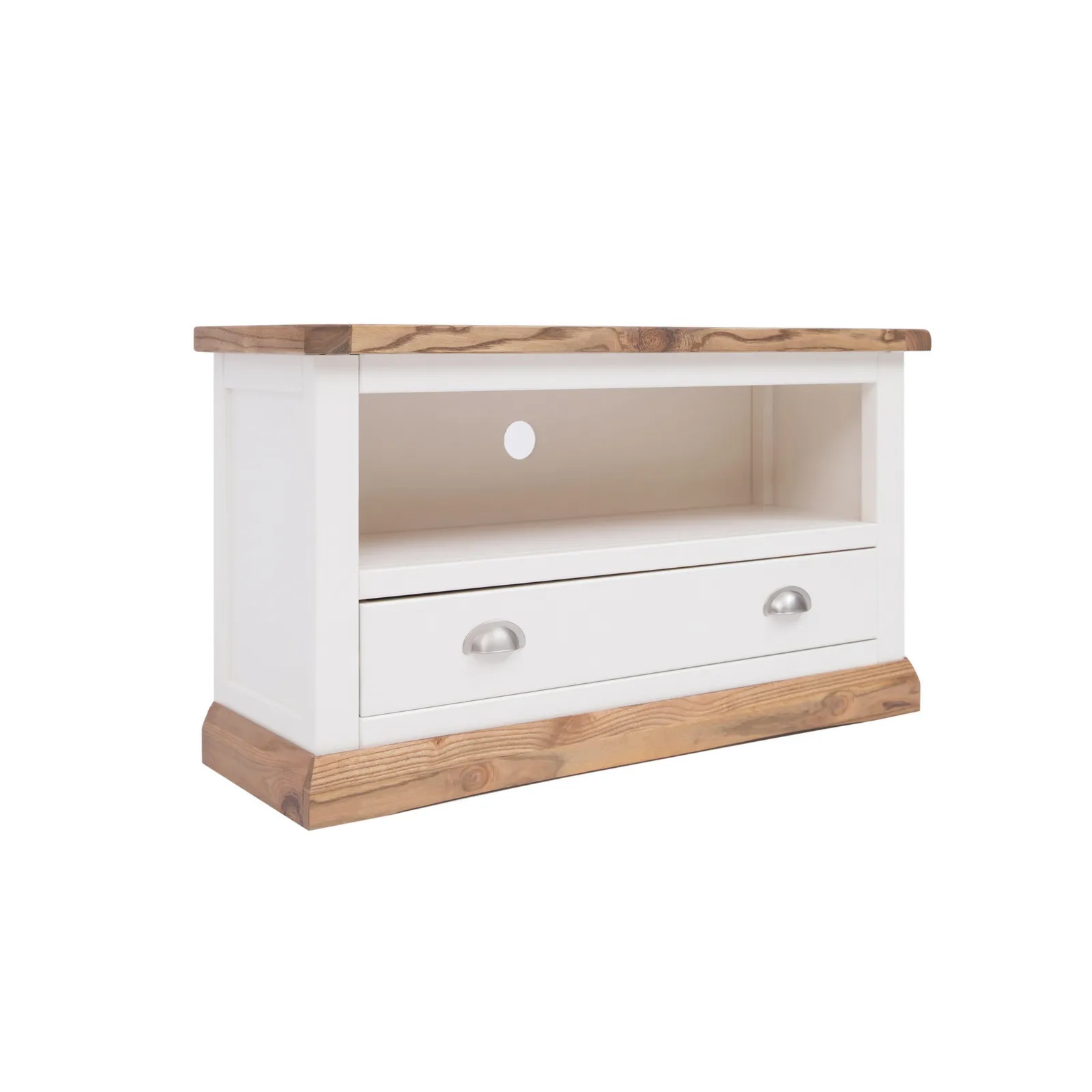 Cabinet Bits Tropea Off-White 1 Drawer TV Cabinet Chrome Cup Handle 2