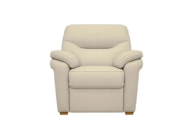 Seattle Leather Armchair with Wooden Feet - Cambridge Stone Ok