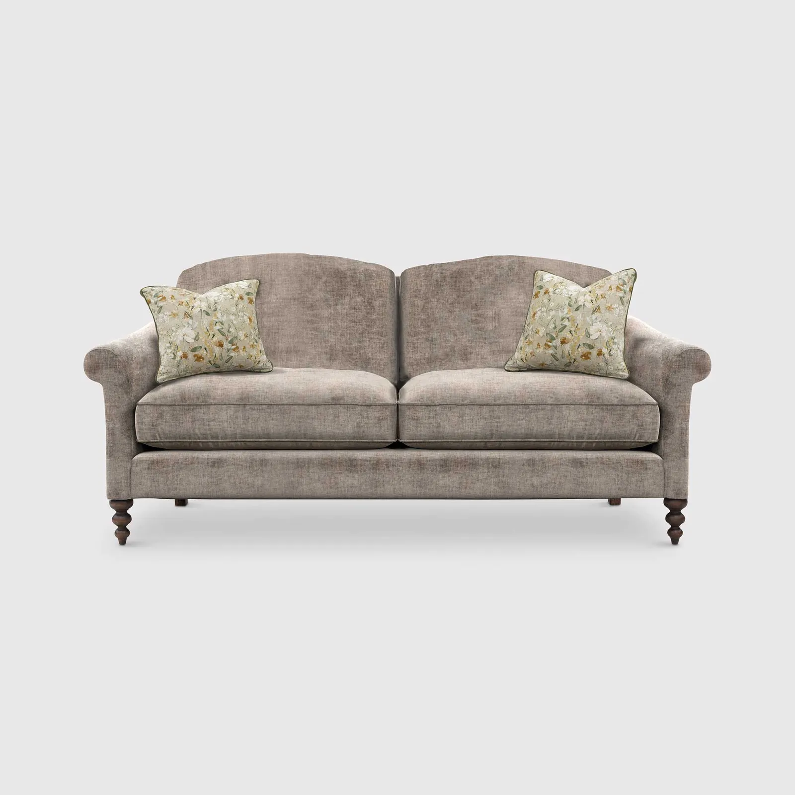 English Heritage Clover 26 Small Sofa With Pre Set Scatters, Grey | Barker & Stonehouse 1