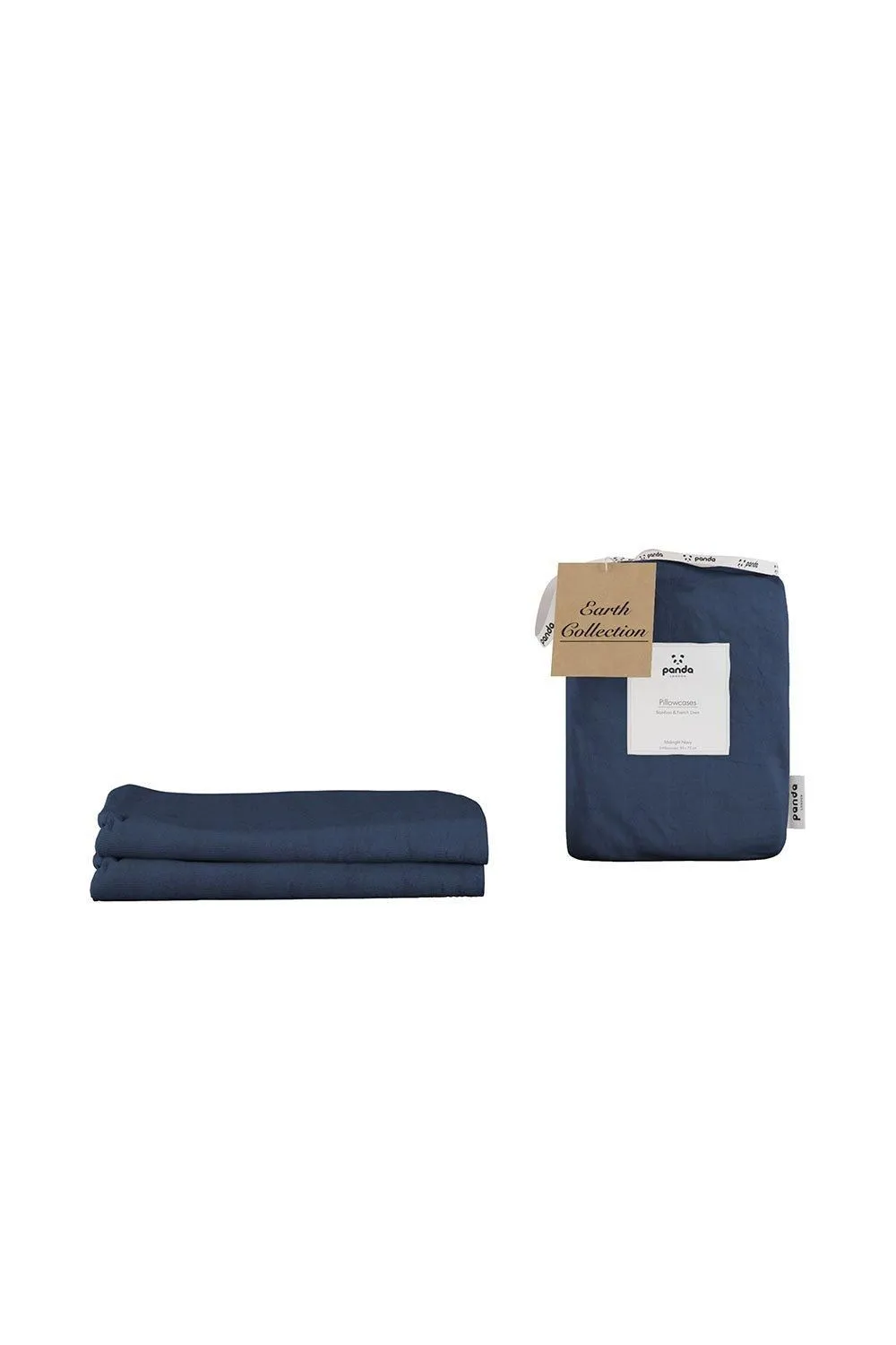 Panda London Panda Bamboo & French Linen Pillowcases (2-Pack) in Navy