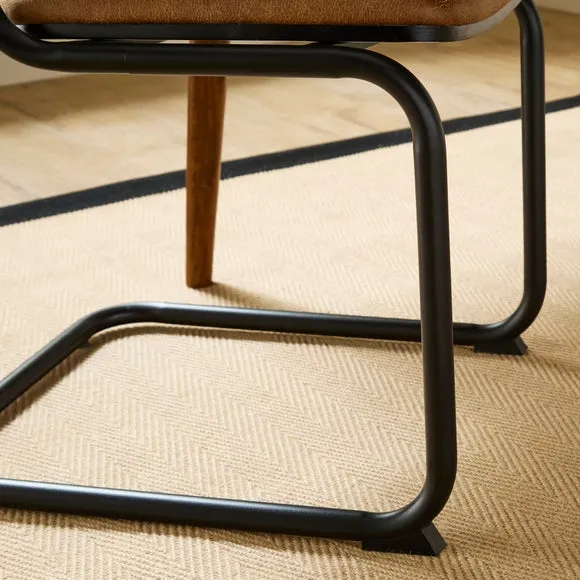 Draper Cantilever Dining Chair, Faux Leather 3