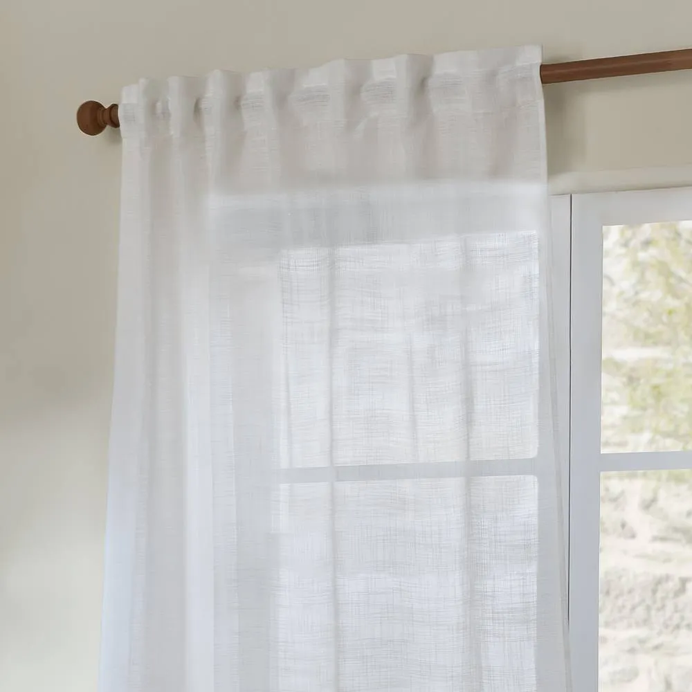 Yard Cirrus Woven Sheer Curtain Panel Snow 140Cm Width 250Cm Drop, White 3