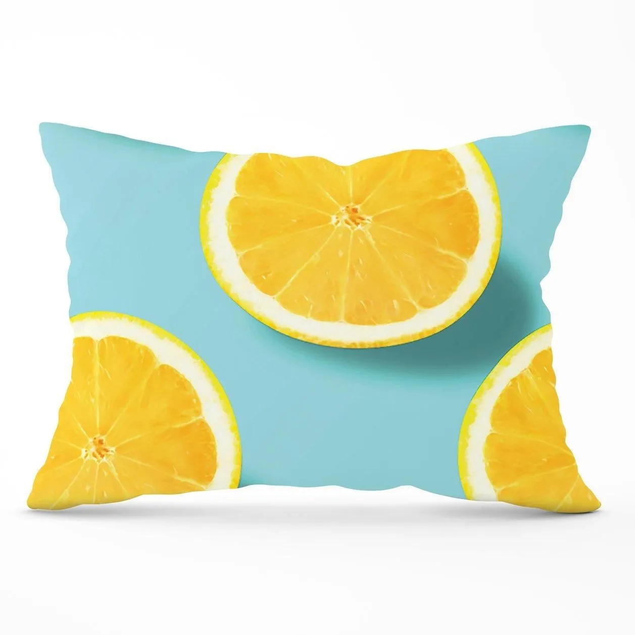 Warren Reed - Designer Fresh Lemons Cushions in Blue