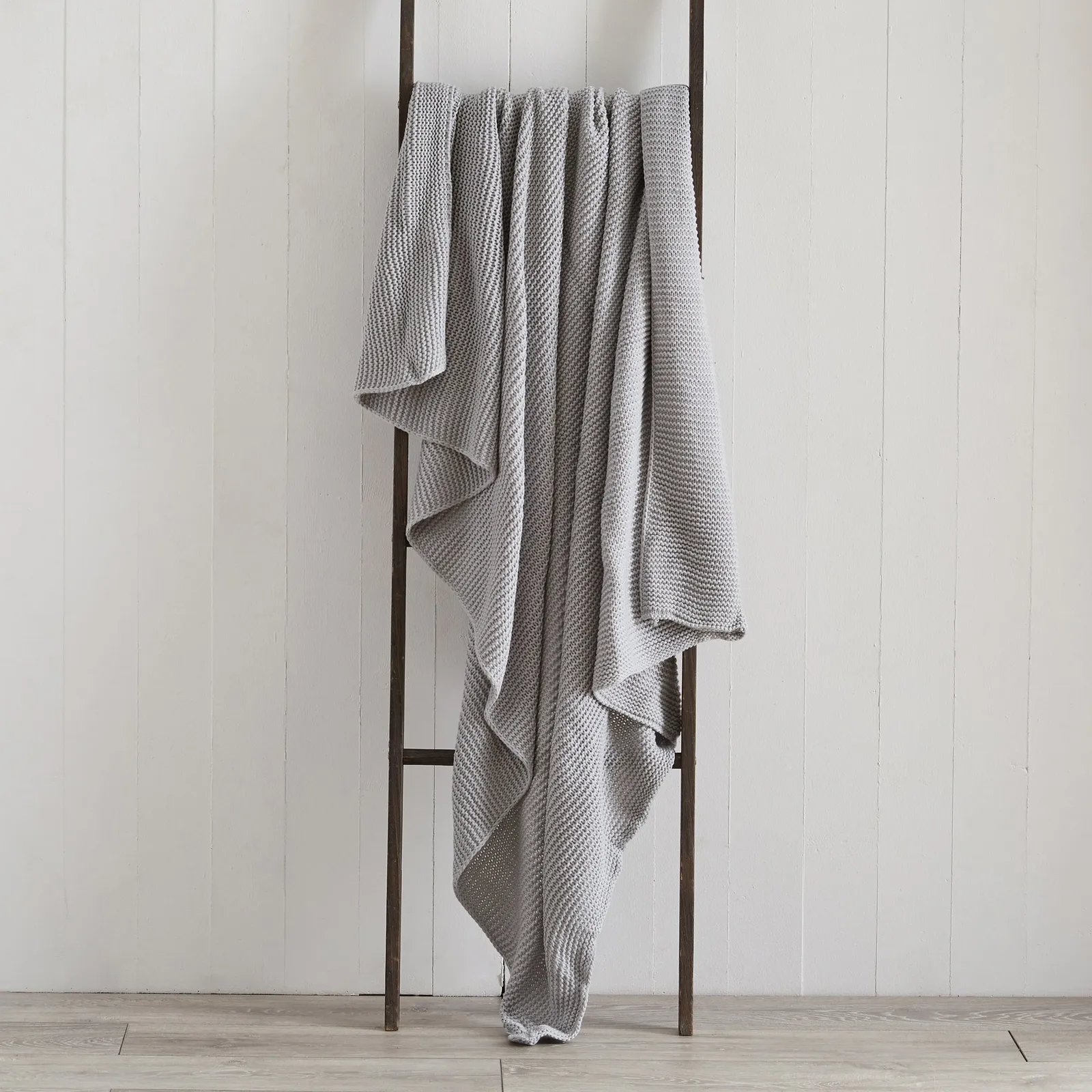 Chunky Knit Breckon Grey Throw Grey