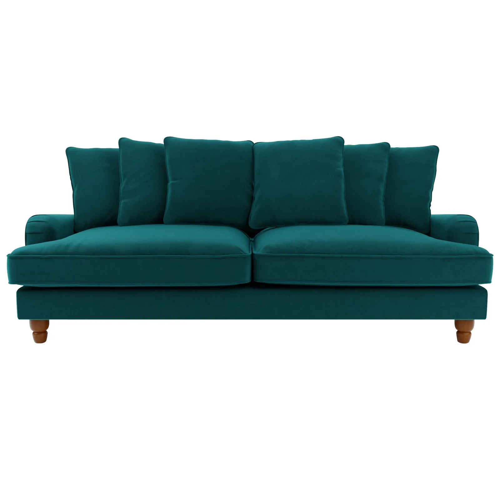 Beatrice Scatter Back Velvet 4 Seater Sofa Peacock
