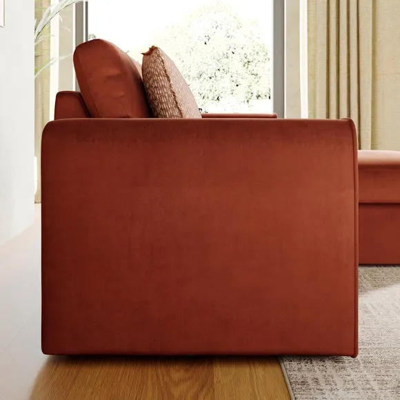 Abel Matte Velvet Reversible Corner Chaise Sofa 3
