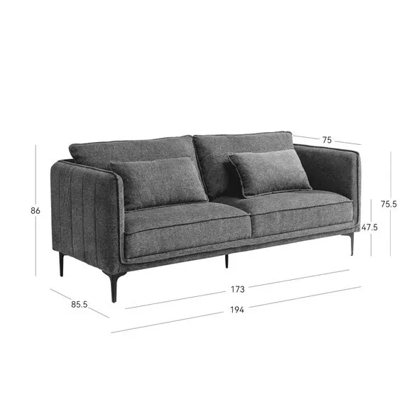 Image Furnishings Landon Chenille 3 Seater Sofa 4