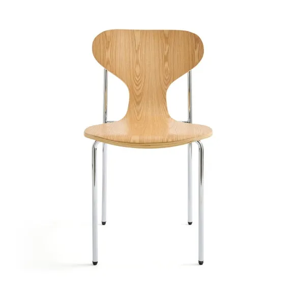 Yinka Ilori Silhouette Plain Wood and Chrome Dining Chair 6
