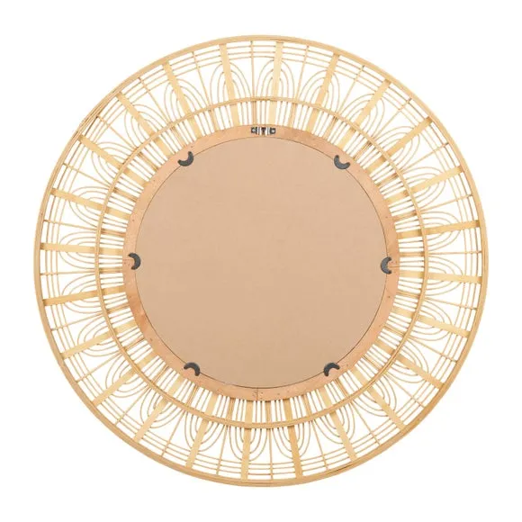 Bamboo Frame Round Wall Mirror 5