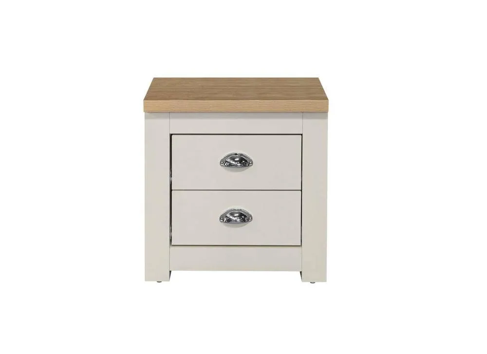 Birlea Pair of Bedside Cabinet Highgate 2 Drawer Chest Farmhouse Style Cream 6