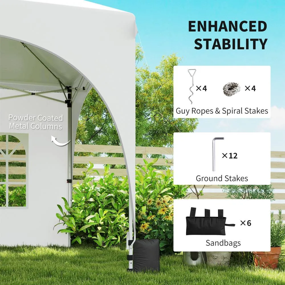 OUTSUNNY 3 x 6m Pop Up Gazebo with Sides, Peak Top Garden Party Tent Marquee 5